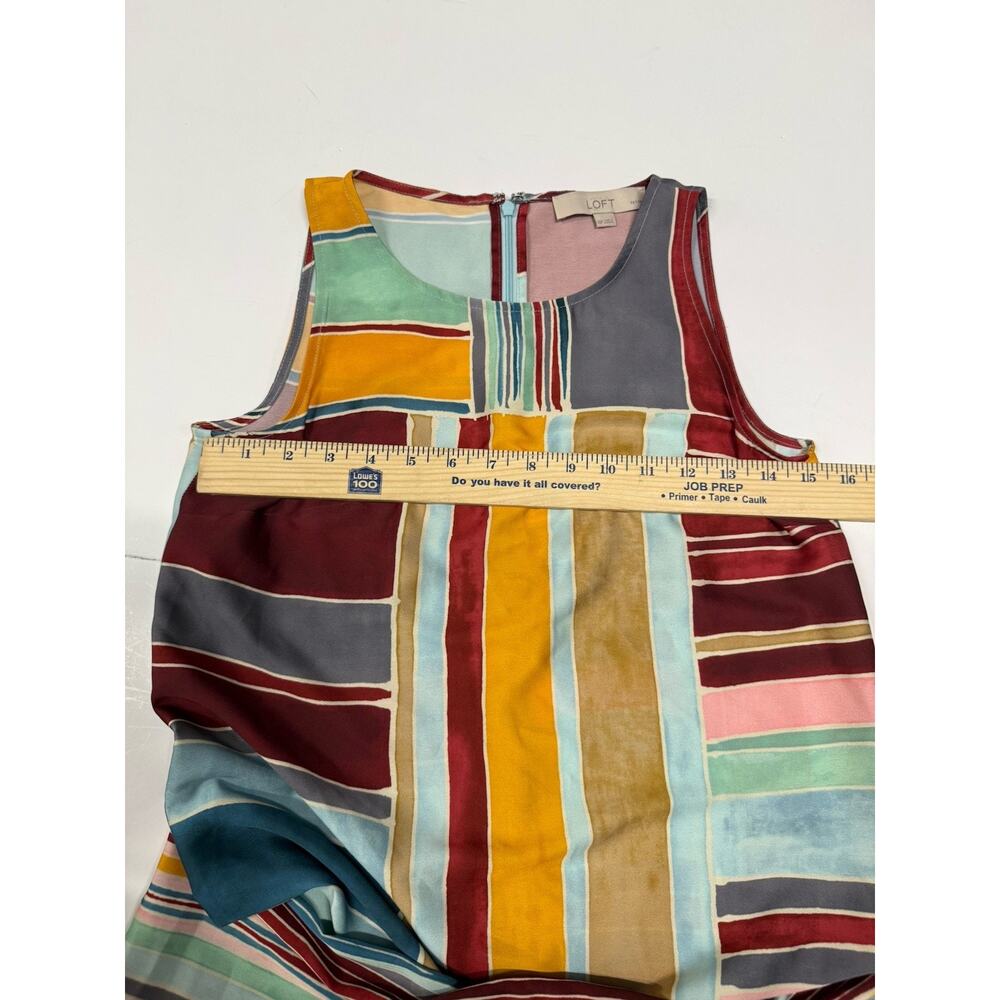 Comfy And Unique Dress Multicolored Loft XSP Stripes Satin Feel - Picture 5 of 7